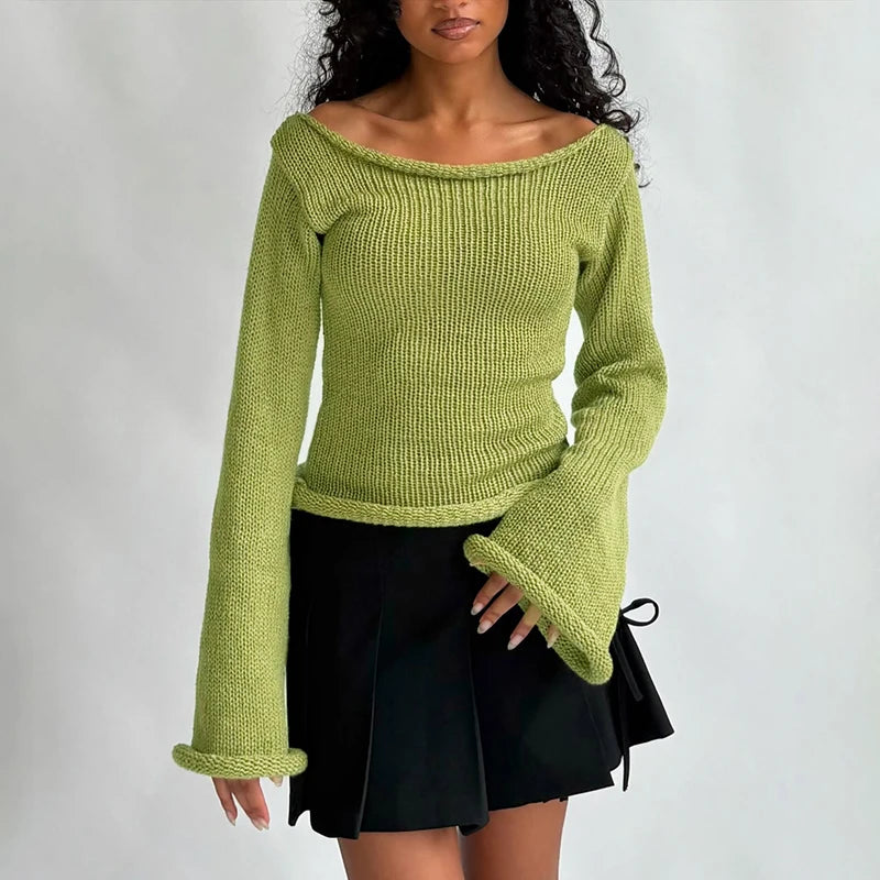 Amaya Off Shoulder Knitted Sweater