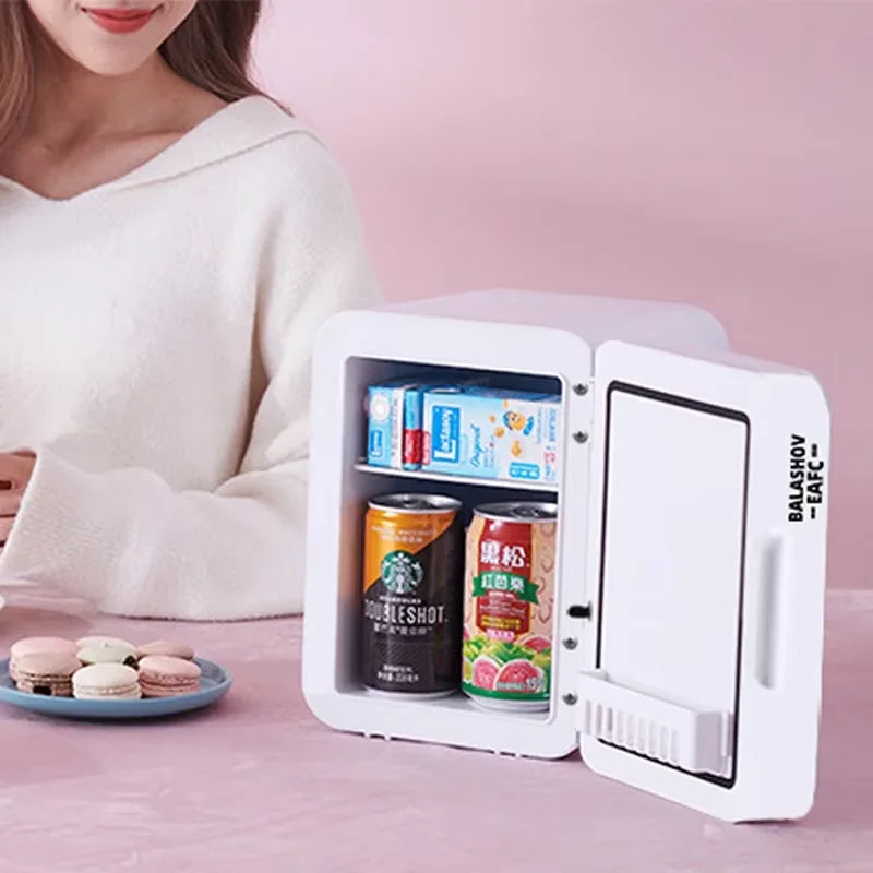 4L Mini Skincare Fridge With LED Light Mirror