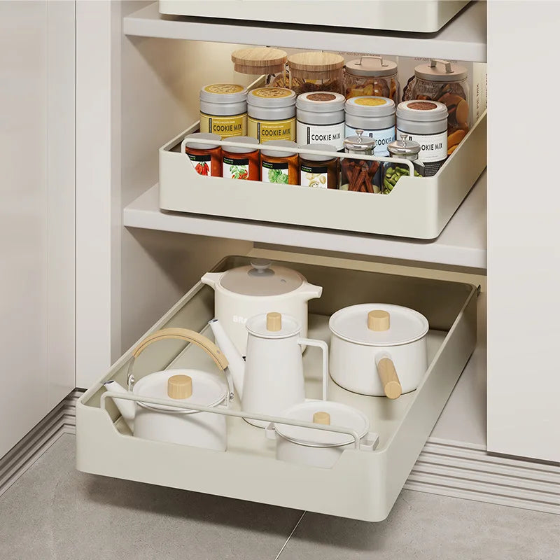 Kitchen Storage Rack with Slide Rails Pull-out  Drawer