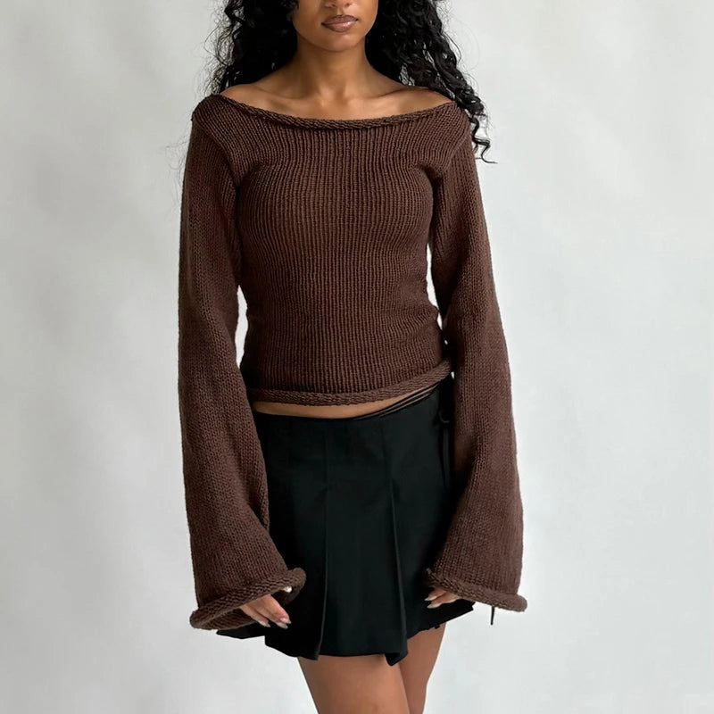 Amaya Off Shoulder Knitted Sweater
