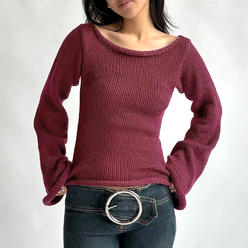 Amaya Off Shoulder Knitted Sweater