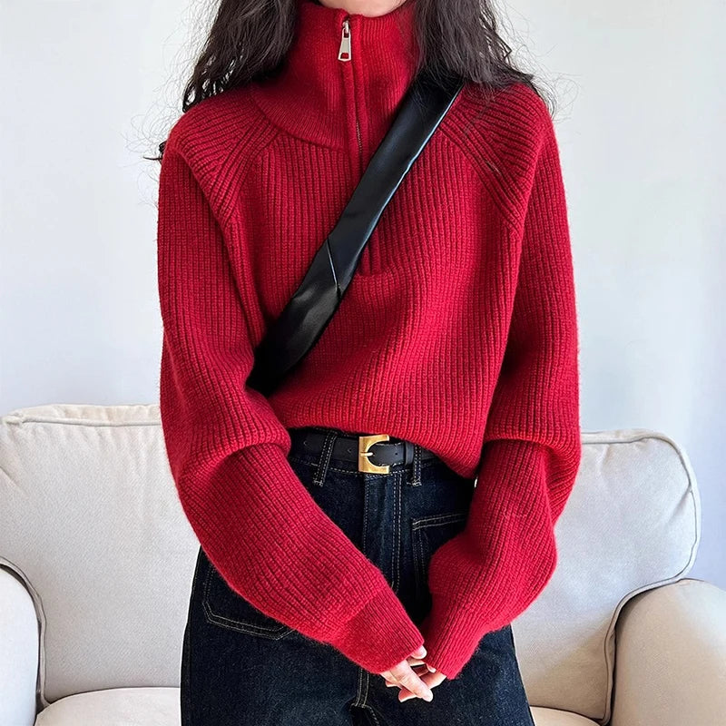 Half Zip Collar Sweater