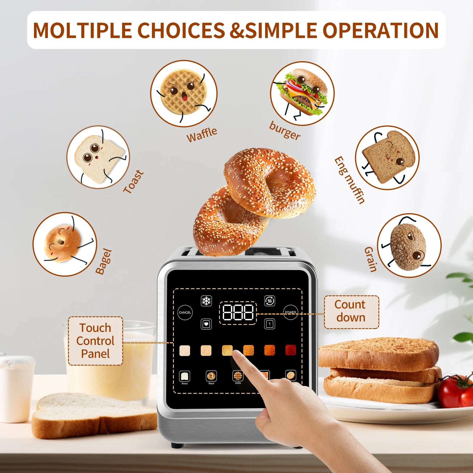 Smart Toaster with LCD Display
