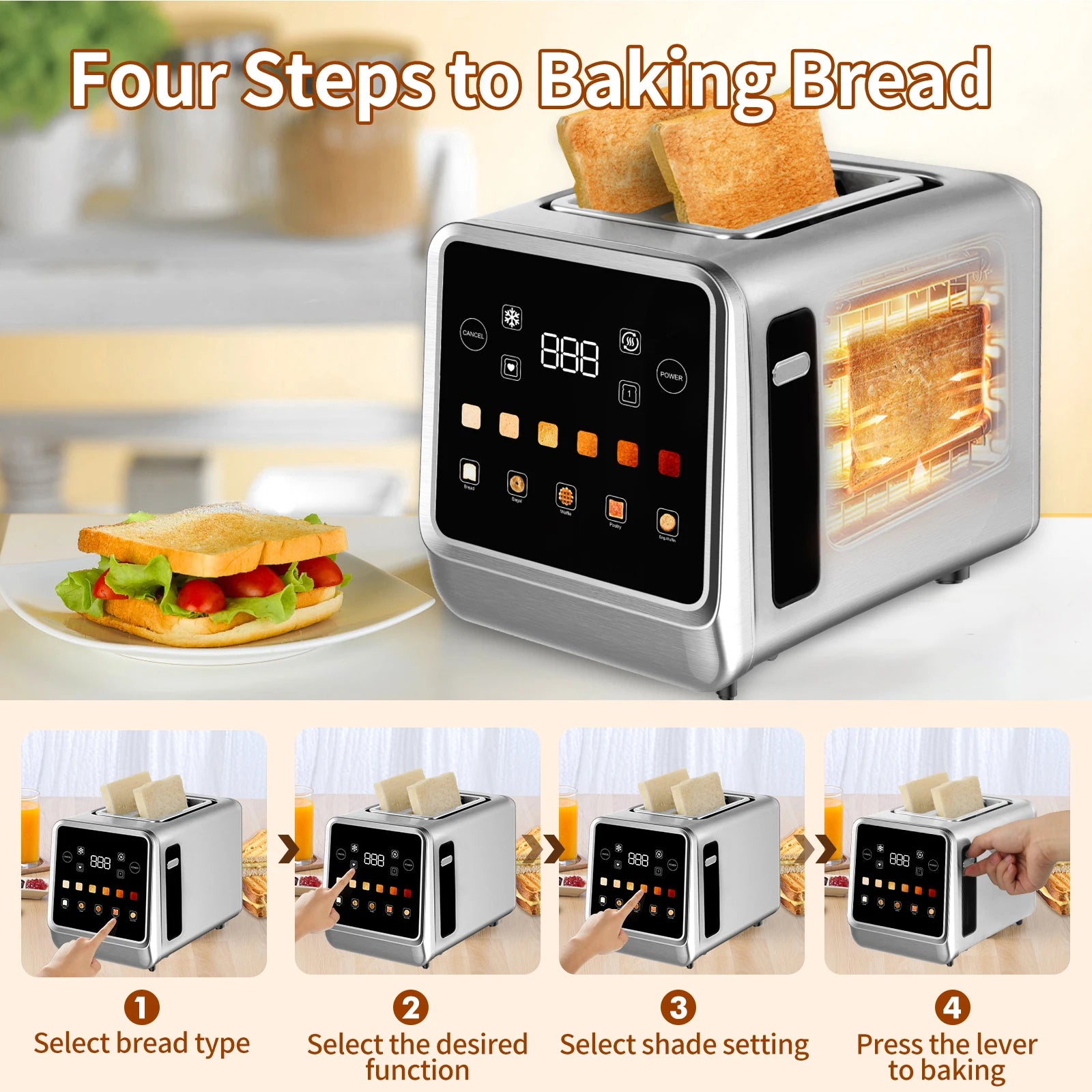 Smart Toaster with LCD Display